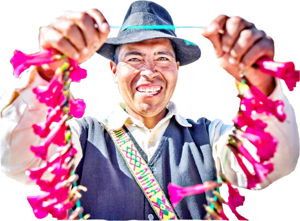 Comunidad de Luquina Chico frente al Lago Titicaca