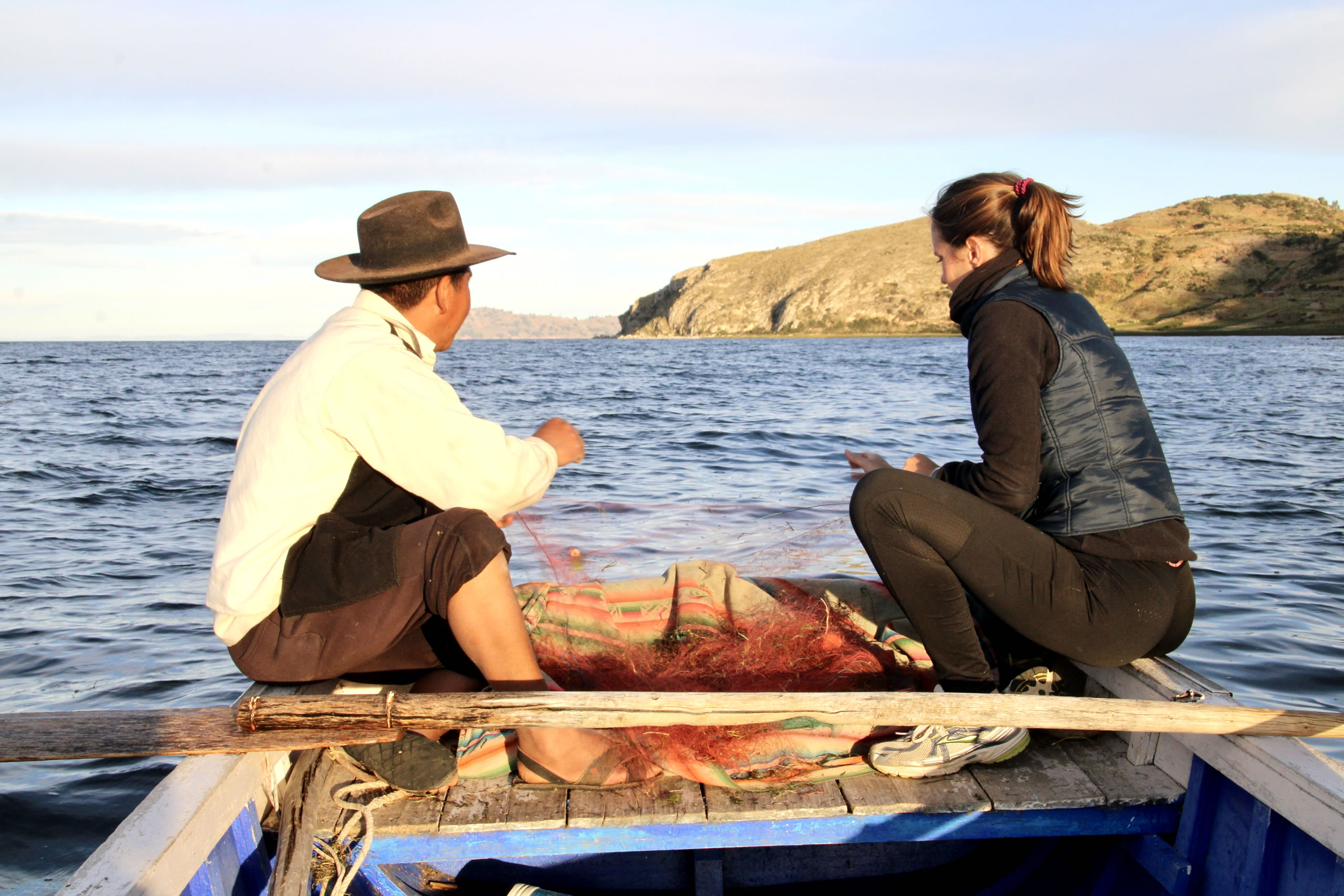 Vista panorámica del Lago Titicaca desde Luquina Chico